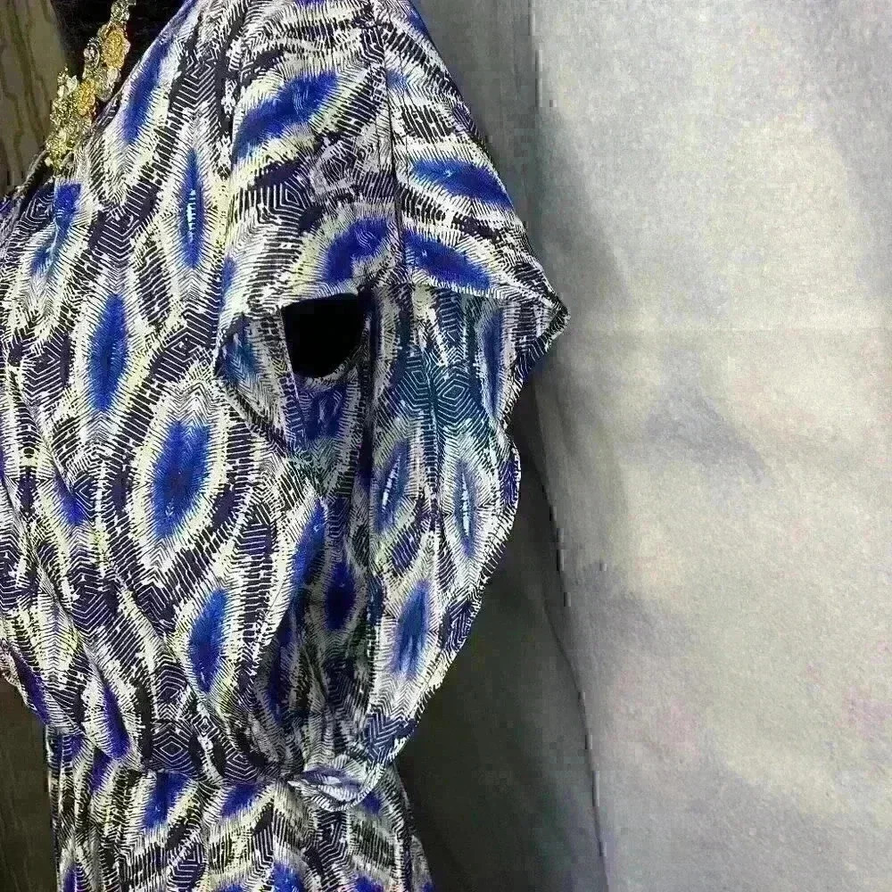 Bar Lll Feather Patterned Flutter Sleeve Dress - image 5